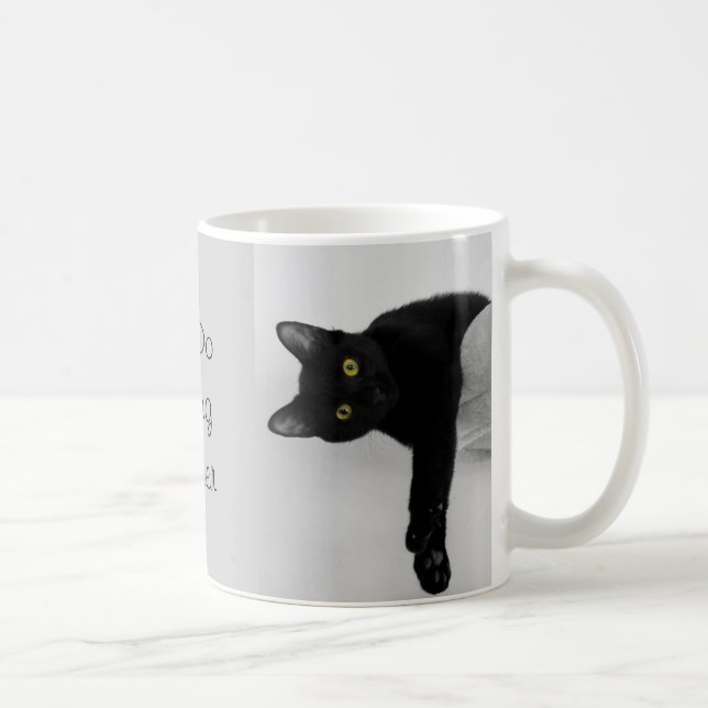 Black Cat relaxing on couch Coffee Mug (Right)