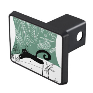 Black Cat Relaxing Plant Jungle Hitch Cover