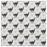 Black Cat Repeat Pattern Design Fabric