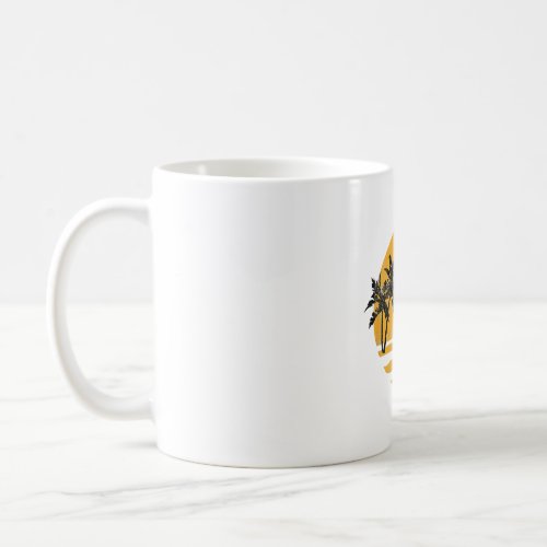 Black Cat Retro 80s Beach Style Gift Coffee Mug