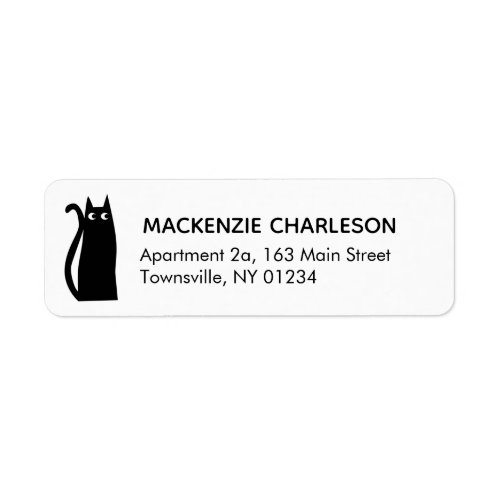 Black Cat Return Address Label