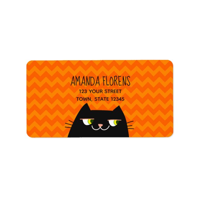 Black Cat Return Address Label (Front)