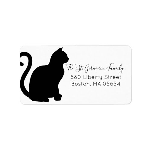 Black Cat Return Address Label