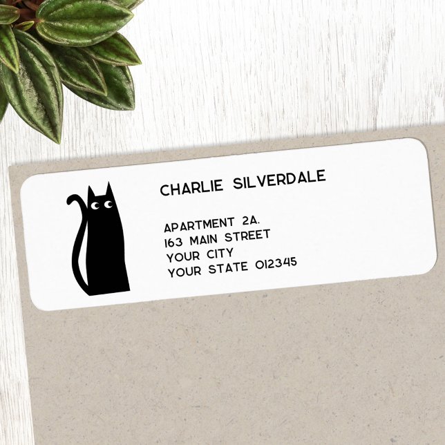 Black Cat Return Address Label (Creator Uploaded)