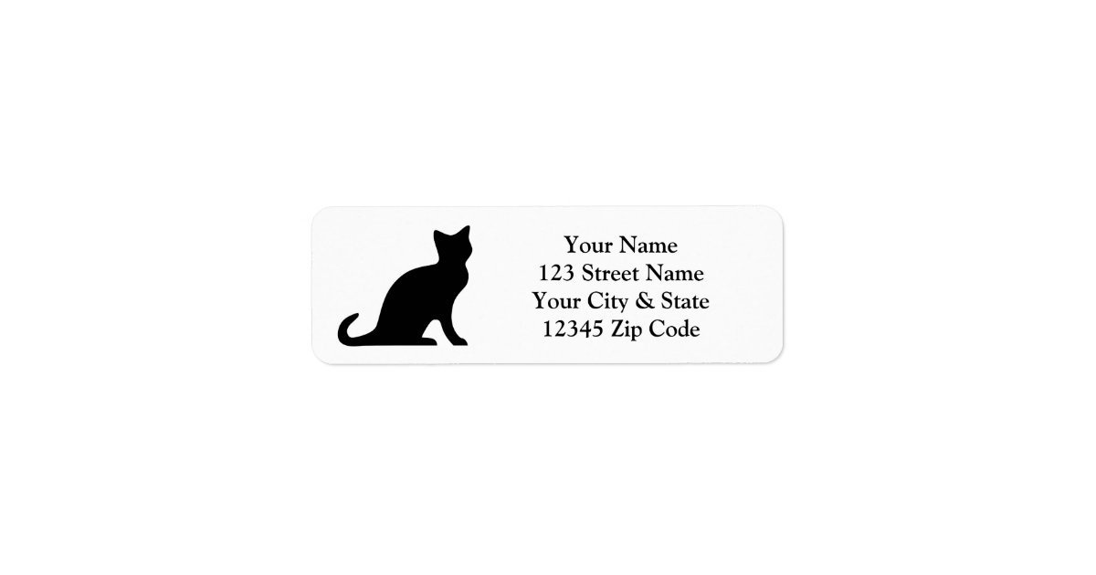 black cat return address labels zazzle com black return address labels