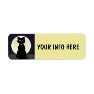 BLACK CAT RETURN ADDRESS LABELS