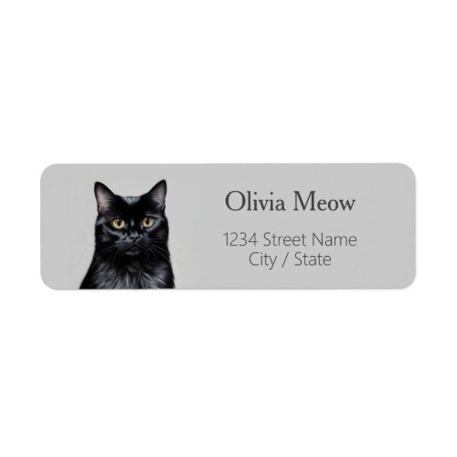 Black cat Return Address Labels