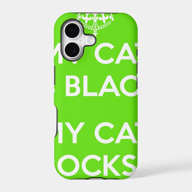Black cat rocks iphone case (Back)