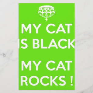 Black cat rocks stationery