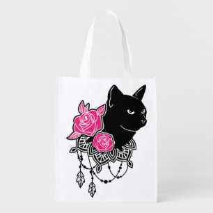 Black Cat Rose on Grocery Bag