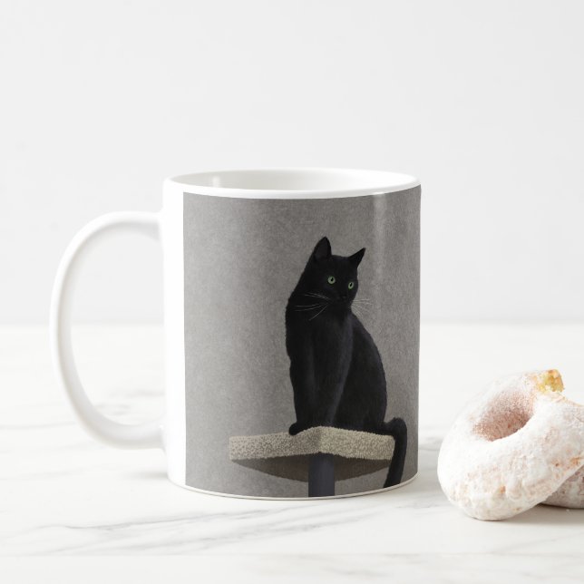 Black Cat Royalty Coffee Mug (With Donut)