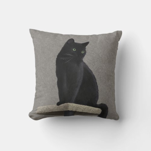 Black Cat Royalty  Throw Pillow
