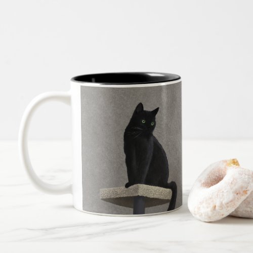 Black Cat Royalty Two_Tone Coffee Mug