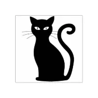 Very Black Cat Rubber Stamp