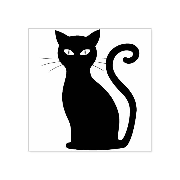 Black Cat Rubber stamp Zazzle