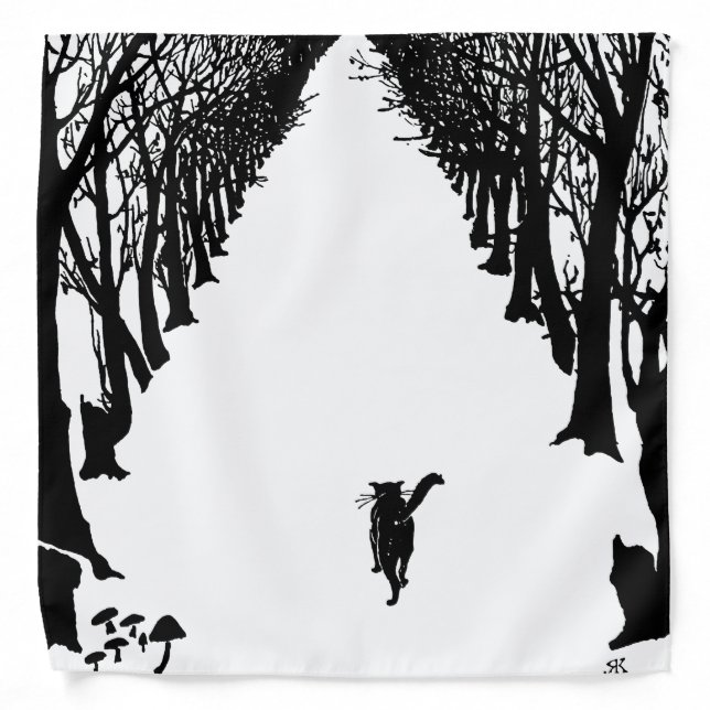 Black cat, Rudyard Kipling Bandana (Front)