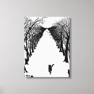 Black cat, Rudyard Kipling Canvas Print