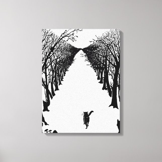 Black cat, Rudyard Kipling Canvas Print (Front)