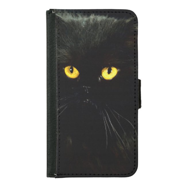 Black Cat Samsung Galaxy Wallet Case (Front)