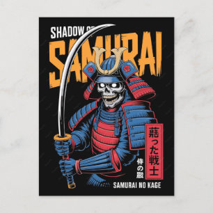 Black Cat Samurai Japanese Warrior Vintage  Holiday Postcard
