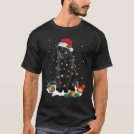Black Cat Santa Christmas Lights Funny Cat Dad Mom T-Shirt Black Cat Santa Christmas Lights Funny Cat Dad Mom T-Shirt