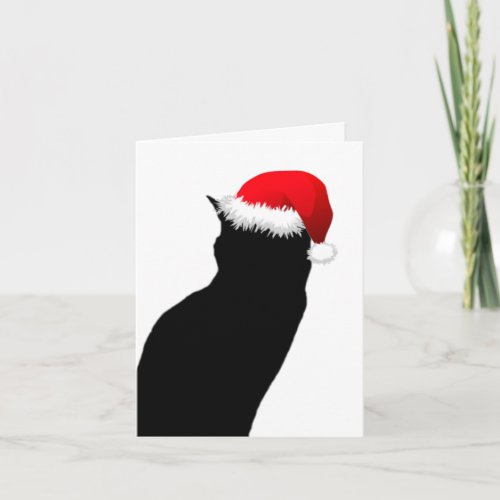 Black Cat Santa Happy Holiday Note Cards