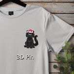 Black Cat Santa Hat Christmas Pet Cutout Pin<br><div class="desc">Cute,  fluffy,  black cat graphic with blue eyes,  wearing a red/white Santa hat for Christmas.



Graphic by:  Lori@SaltTownStudio</div>