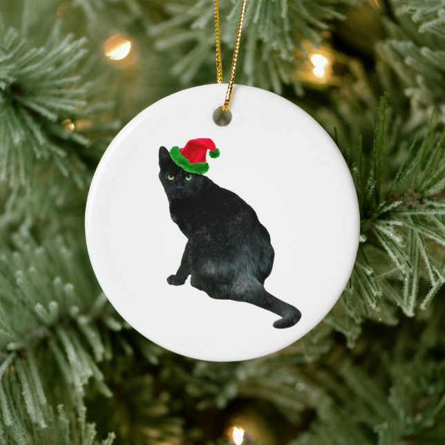 Black Cat Santa Ornament (Tree)