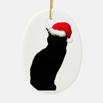 Black Cat Santa Ornament by WeAreBlackCatClub at Zazzle