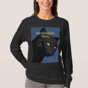 Black cat sarcastic spooky vintage illustration T-Shirt