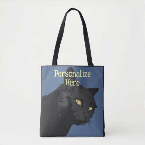 Black cat sarcastic spooky vintage illustration  tote bag