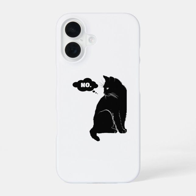 Black Cat Says No – Funny Cat Lover iPhone Case (Back)