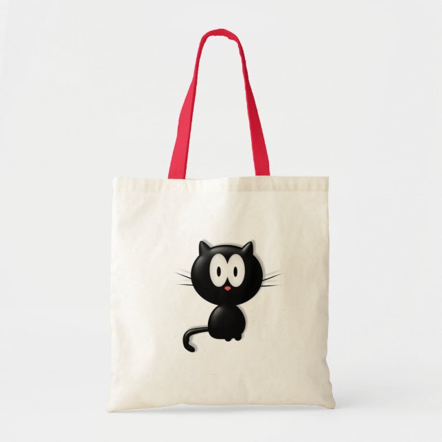 Black Cat Scardy Cat Halloween Gift Tote Bag (Front)