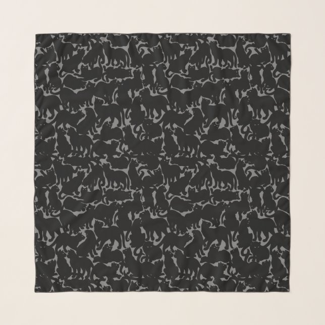Black Cat Scarf Cat Lover Scarves & Gifts (Front)
