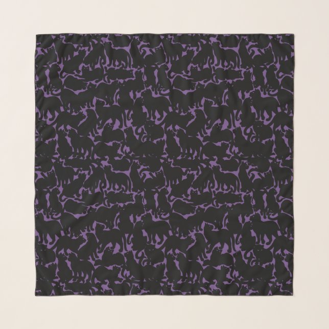 Black Cat Scarf Cat Lover Scarves & Gifts (Front)