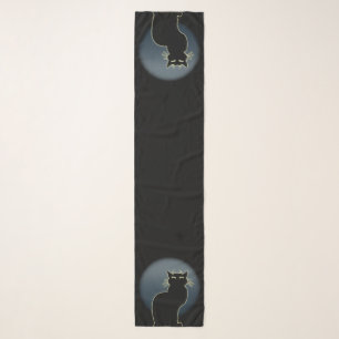 Black Cat Scarves Custom Cat Lover Art Scarf
