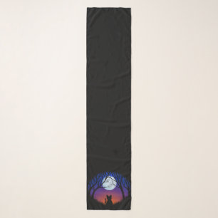 Black Cat Scarves Custom Cat Lover Art Scarf