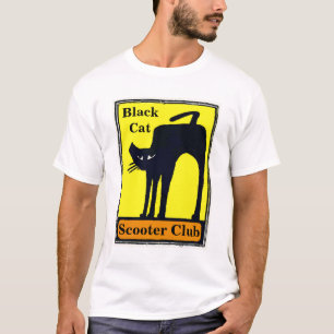 Black Cat Scooter Club, edit text T-Shirt