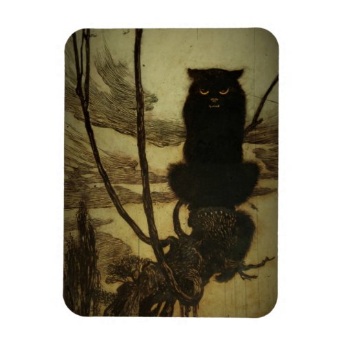 Black Cat Scowling Magnet