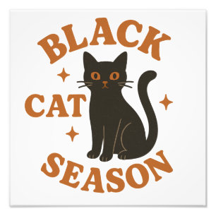 Black cat season photo print