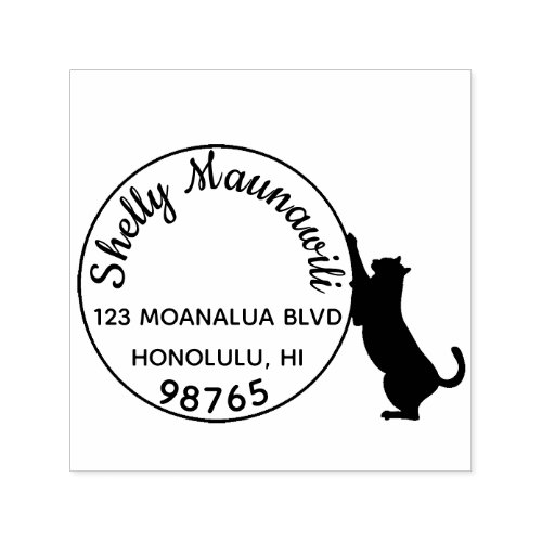 Black Cat Self Inking Return Address Stamp Custom