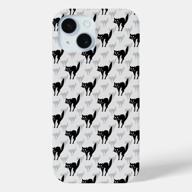 Black Cat Shadow Silhouette Pattern Design Case-Mate iPhone Case (Back)
