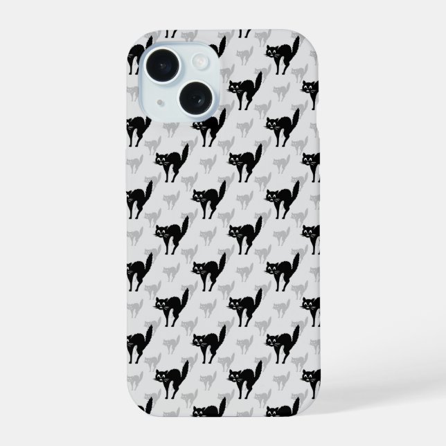 Black Cat Shadow Silhouette Pattern Design Iphone Case (Back)