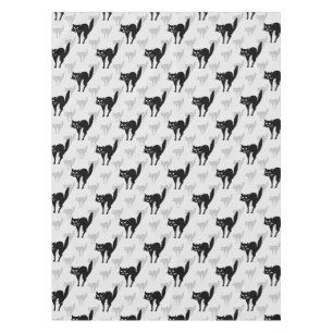 Black Cat Shadow Silhouette Pattern Design Tablecloth