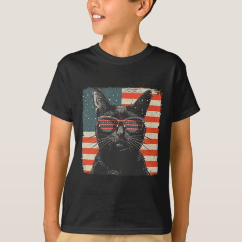 Black Cat Shirt 4th Of July Women Men Kids 