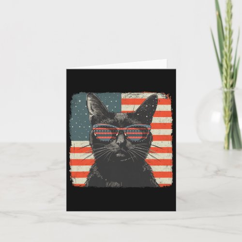 Black Cat Shirt 4th Of July Women Men Kids  Card