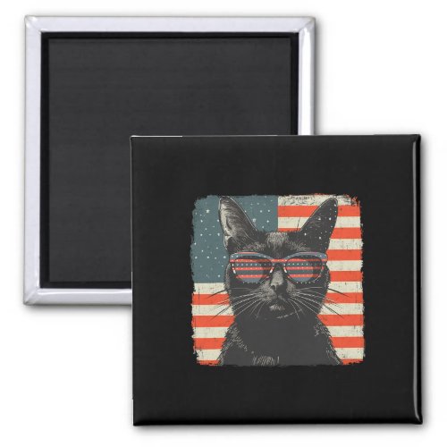 Black Cat Shirt 4th Of July Women Men Kids  Magnet