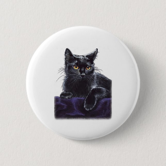 black cat SHIRT Button (Front)