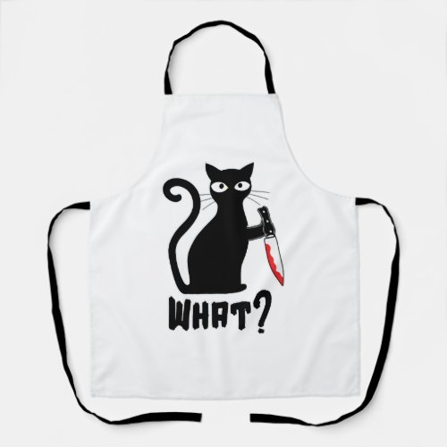 Black Cat Shirt Cat What Murderous Cat With Knif Apron