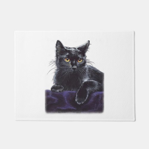 black cat SHIRT Doormat